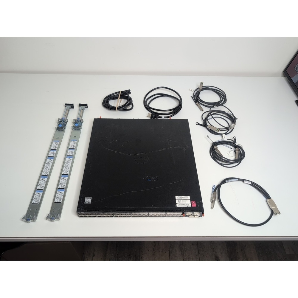 Dell PowerConnect 8164F 48-Port 10GbE SFP+ / 2-Port 40GbE QSFP+ Switch w/ Cables